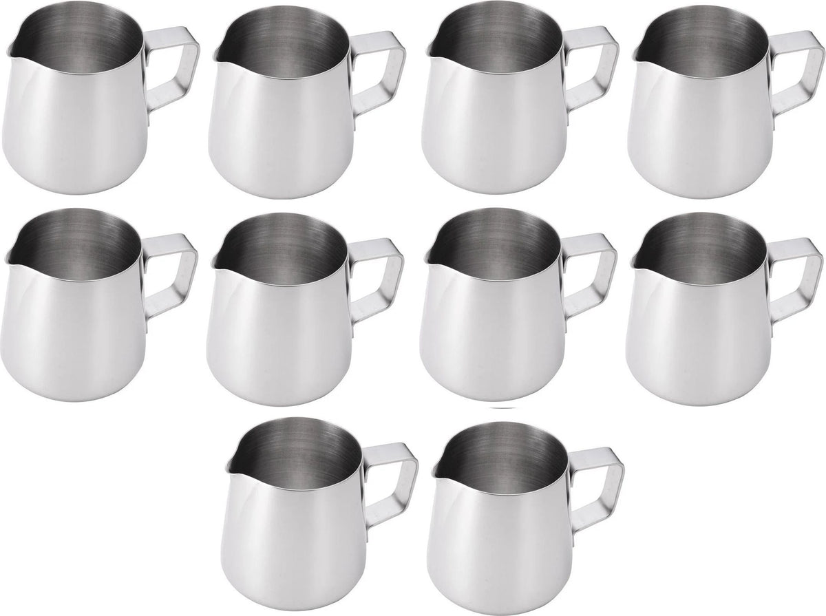 Omcan - 66 oz Stainless Steel Frothing Jug/Pitcher (1952 ml), Pack of 5 - 80037
