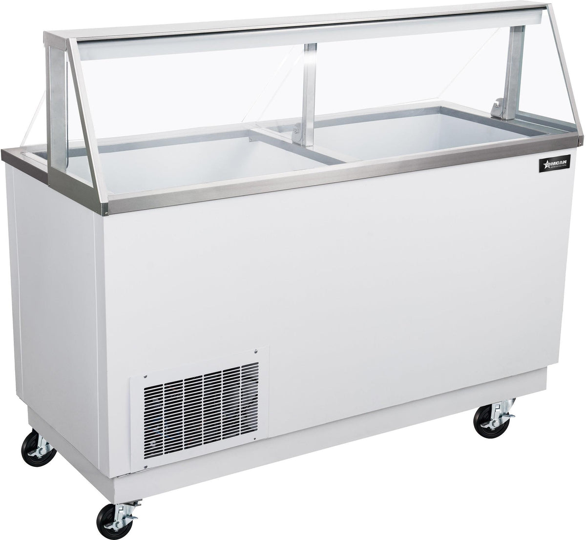 Omcan - 68” Ice Cream Dipping Display with Sneeze Guard - 50121