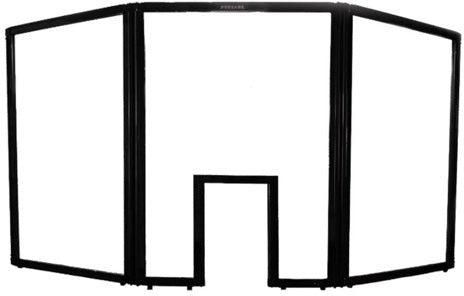 Omcan - 6’8″ x 3′ Clear Polycarbonate Countertop Screen with Window Cut Out - 46761