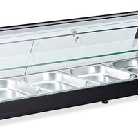 Omcan - 69″ Refrigerated Flat Glass Sushi Showcase with 3.67cu.ft. Capacity - 44395