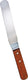 Omcan - 6.5” x 1 5/16” Offset Spatula with Stainless Steel Blade & Wood Handle, Pack of 30 - 80144