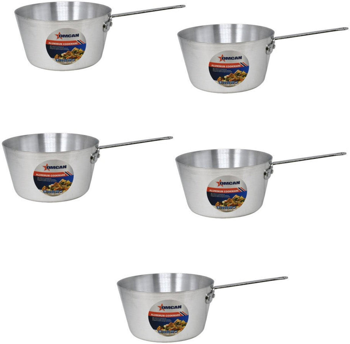 Omcan - 7 QT Aluminium Sauce Pan, Pack of 3 - 43347