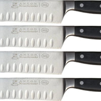 Omcan - 7" Santoku Knife with Forged G-Edge Blade, Pack of 4 - 18350