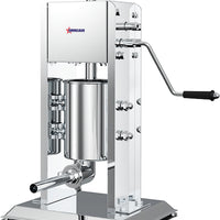 Omcan - 7 lb Stainless Steel Vertical Gear Drive Manual Sausage Stuffer - 47538