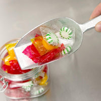 Omcan - 7 oz Aluminum Scoop with Flat Bottom (207 ml), Pack of 50 - 80118