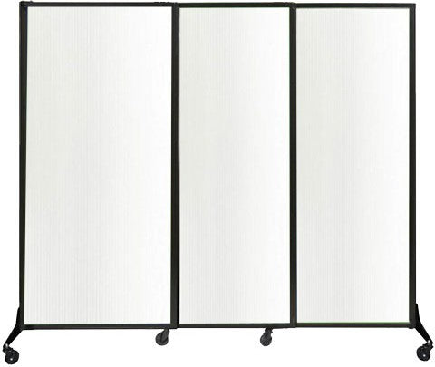 Omcan - 7' x 7'4" White Polycarbonate Quick-Wall (Sliding) With Portable Partition - 46775