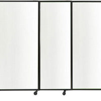 Omcan - 7' x 7'4" White Polycarbonate Quick-Wall (Sliding) With Portable Partition - 46775