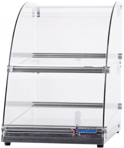 Omcan - 70 L Capacity Countertop Food Display Case with Curve Front Glass - 44374