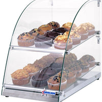 Omcan - 70 L Capacity Countertop Food Display Case with Curve Front Glass - 44374