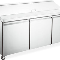 Omcan - 70" Stainless Steel Refrigerated Prep Table With Triple Door - 50048