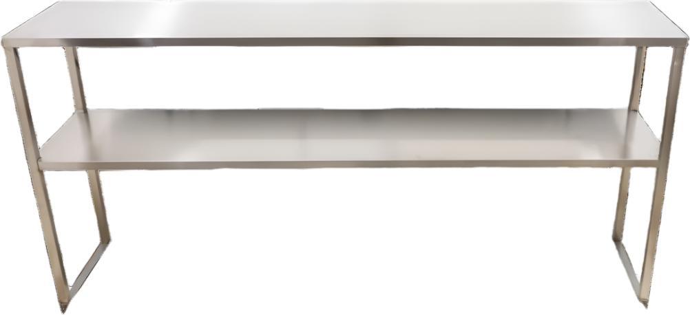 Omcan - 71″ Stainless Steel Double Deck Overshelf for Prep Table #50043 - 48302