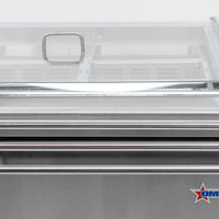 Omcan - 71" Stainless Steel Refrigerated Salad Bar / Cold Food Table with Sneeze Guard, Tray Slide and Pan Covers - 50090