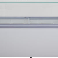 Omcan - 71″ Thirteen Pan Gelato Dipping Cabinet with Flat Sneeze Guard and Pans - 47744