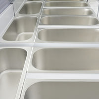 Omcan - 71″ Thirteen Pan Gelato Dipping Cabinet with Flat Sneeze Guard and Pans - 47744