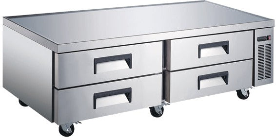 Omcan - 72" 47 Cu.Ft Stainless Steel Refrigerated Chef Base with Four Drawer - 50072