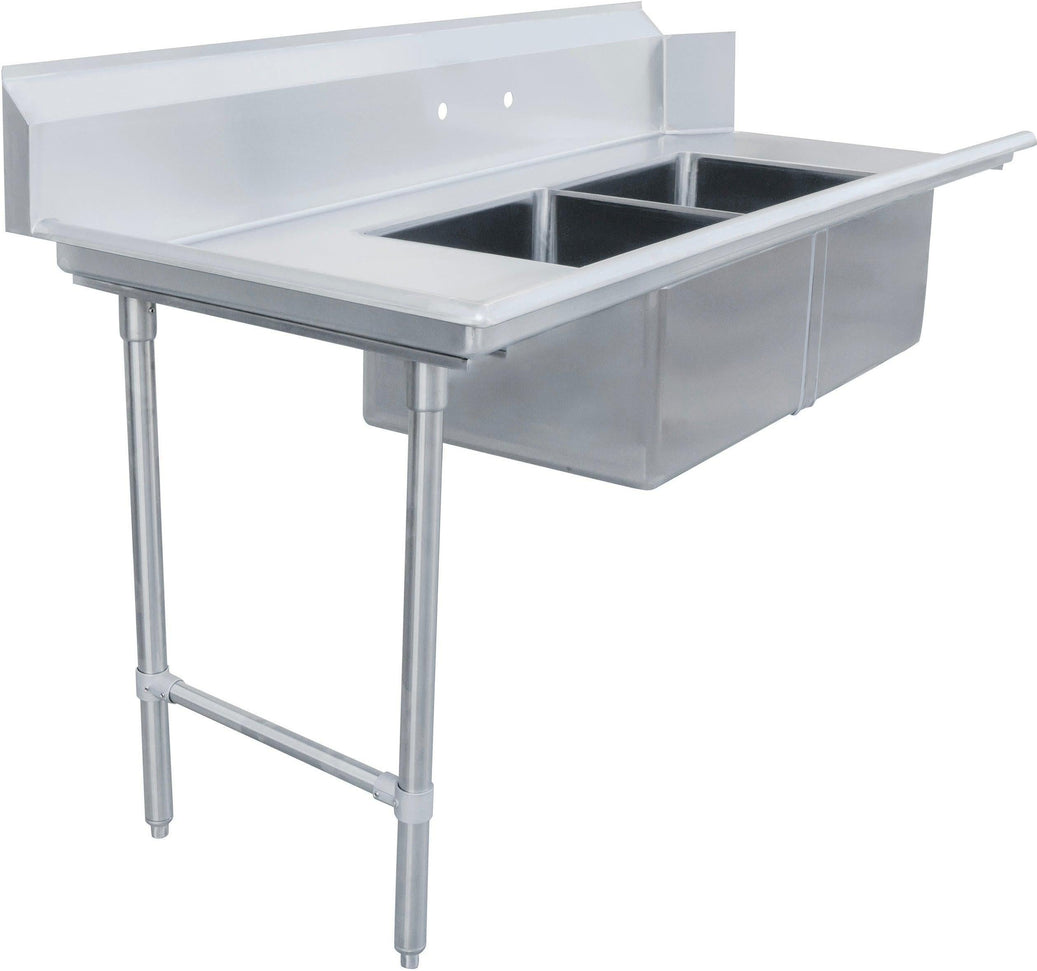 Omcan - 72” Left Side Soiled Dish Table with Two Sinks - 48485
