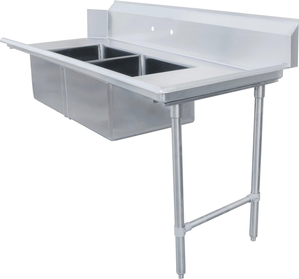 Omcan - 72" Right Side Soiled Dish Table with Two Sinks - 48486