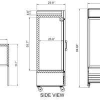 Omcan - 78" 3-Door Swing Glass Refrigerator / Cooler - RE-CN-0052-HC