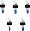 Omcan - 7/8 Oz Clear Spout With Blue Tail Measured Liquor Pourer with Collar, Pack of 5 - 80880
