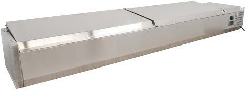 Omcan - 78" Refrigerated Topping Rail with Stainless Steel Cover - 46497