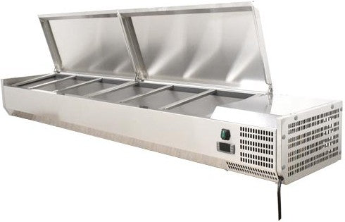 Omcan - 78" Refrigerated Topping Rail with Stainless Steel Cover - 46497