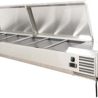 Omcan - 78" Refrigerated Topping Rail with Stainless Steel Cover - 46497