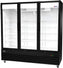 Omcan - 79” Glass 3 Swing Door Black Merchandiser Refrigerator - 50125