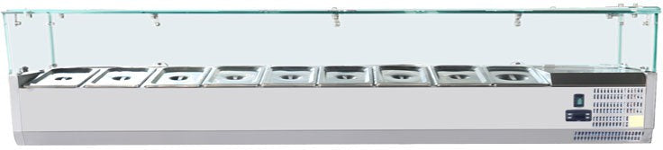 Omcan - 79" Refrigerated Topping Rail with Sneeze Guard - RS-CN-0009-P