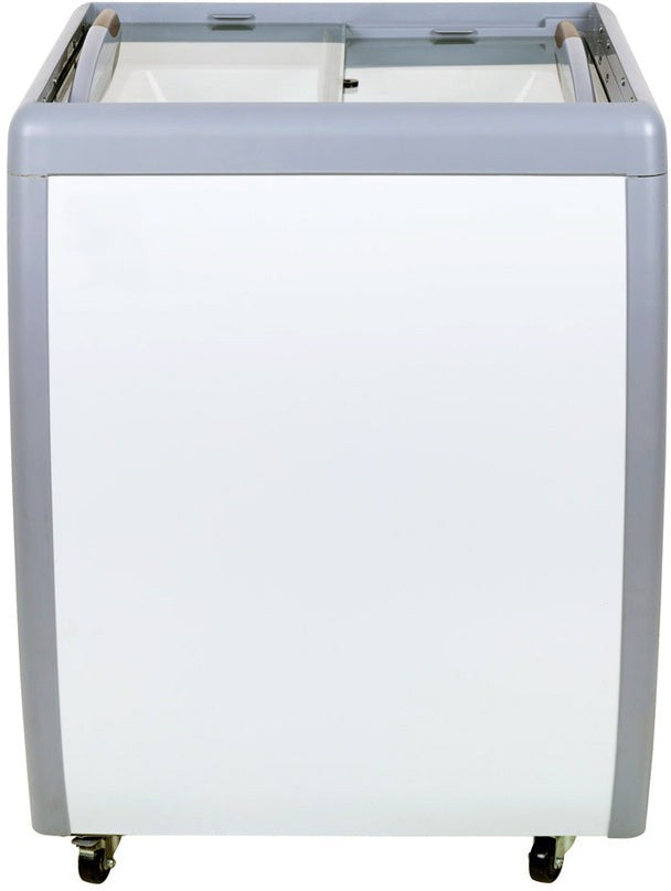 Omcan - 7.1 Cu.Ft Ice Cream Chest Freezer With Flat Glass Top - 45292