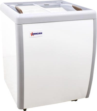 Omcan - 7.1 Cu.Ft Ice Cream Chest Freezer With Flat Glass Top - 45292