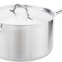 Omcan - 7.5 QT Stainless Steel Sauce Pan with Helper Handle & Cover, Pack of 2 - 80435
