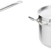 Omcan - 7.5 QT Stainless Steel Sauce Pan with Helper Handle & Cover, Pack of 2 - 80435