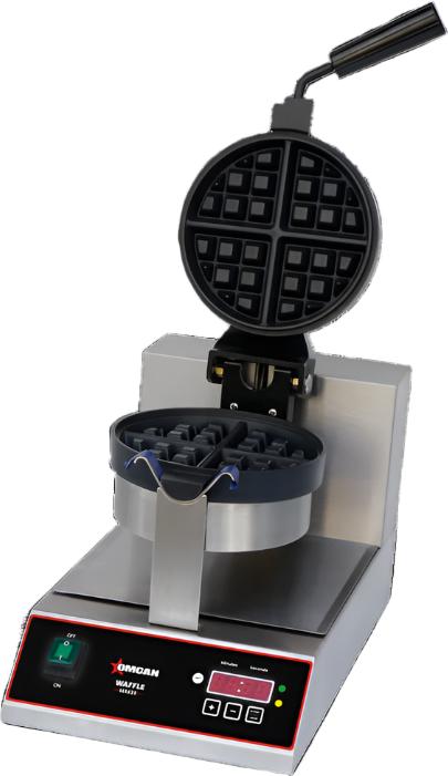 Omcan - 7.5” Single Belgian Waffle Maker with Digital Timer and Temperature Control - 40304