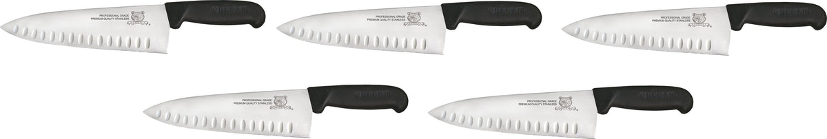 Omcan - 8" Black Handle Greban Cook G-Edge Knife, Pack of 10 - 16833
