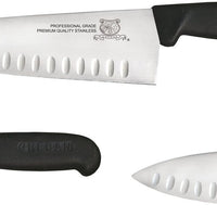 Omcan - 8" Black Handle Greban Cook G-Edge Knife, Pack of 5 - 16833