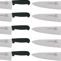 Omcan - 8" Black Handle Greban Medium Blade Cook Knife, Pack of 10 - 11973