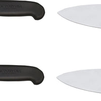 Omcan - 8” Black Super Fiber Handle Medium Cook's Knife, Pack of 4 - 21597