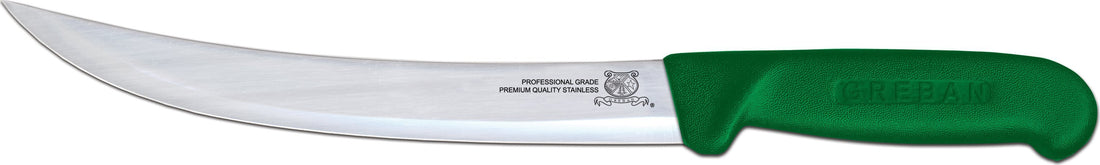 Omcan - 8” Breaking Knife with Green Polypropylene Handle, Pack of 10 - 12319