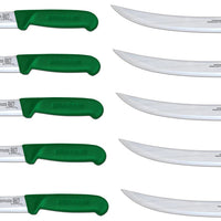Omcan - 8” Breaking Knife with Green Polypropylene Handle, Pack of 10 - 12319