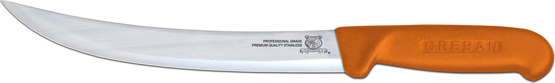 Omcan - 8” Breaking Knife with Orange Polypropylene Handle, Pack of 10 - 12328