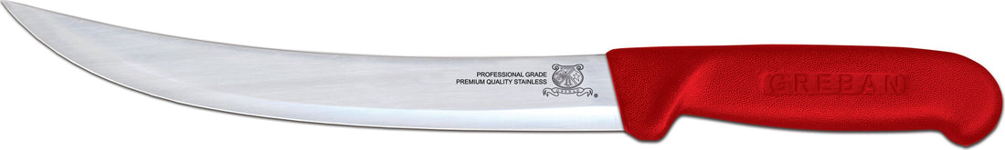 Omcan - 8” Breaking Knife with Red Polypropylene Handle, Pack of 10 - 12322