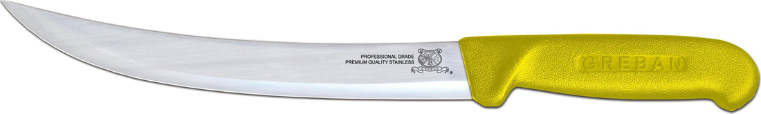 Omcan - 8” Breaking Knife with Yellow Polypropylene Handle, Pack of 10 - 12326