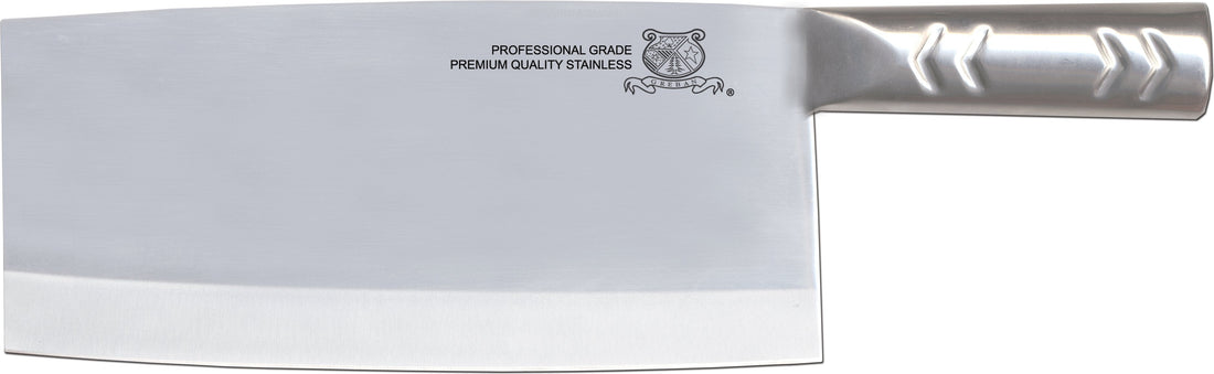 Omcan - 8" Chinese Style Cleaver with Stainless Steel Handle, Pack of 3 - 10555