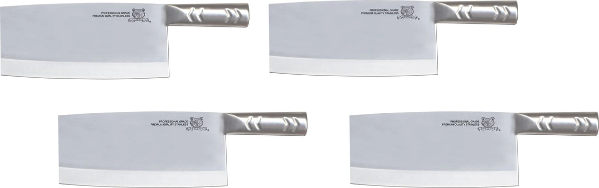 Omcan - 8" Chinese Style Cleaver with Stainless Steel Handle, Pack of 3 - 10555