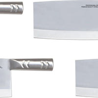 Omcan - 8" Chinese Style Cleaver with Stainless Steel Handle, Pack of 3 - 10555
