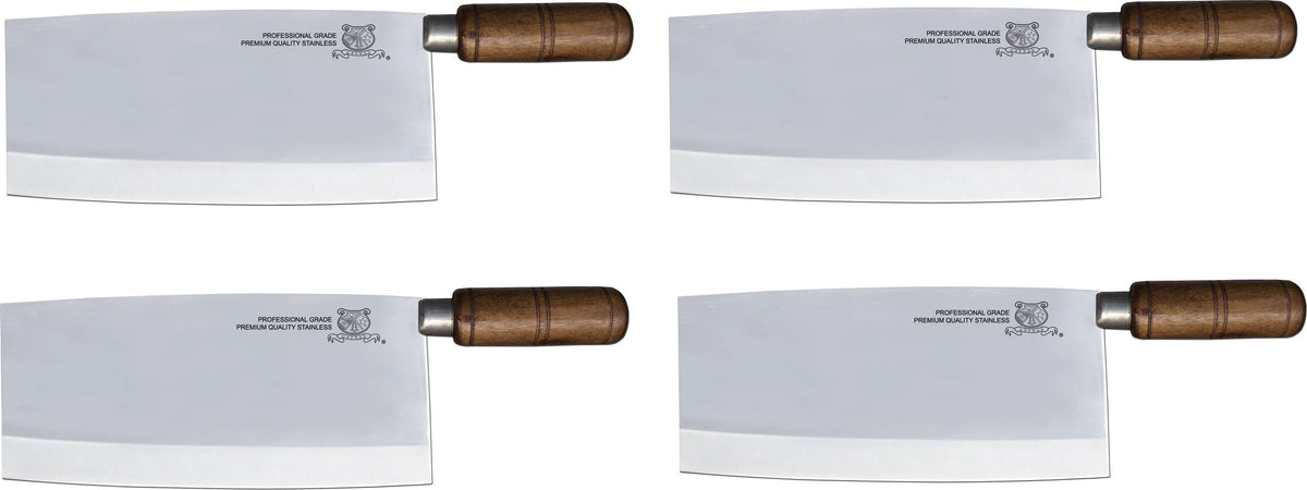 Omcan - 8" Chinese Style Cleaver with Wood Handle, Pack of 4 - 10557