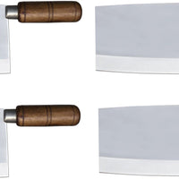 Omcan - 8" Chinese Style Cleaver with Wood Handle, Pack of 4 - 10557