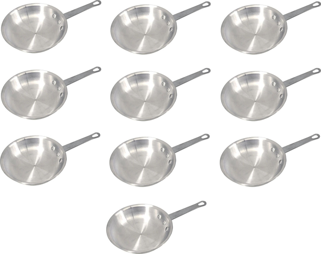 Omcan - 8" Commercial Grade Aluminum Fry Pan, Pack of 10 - 43330