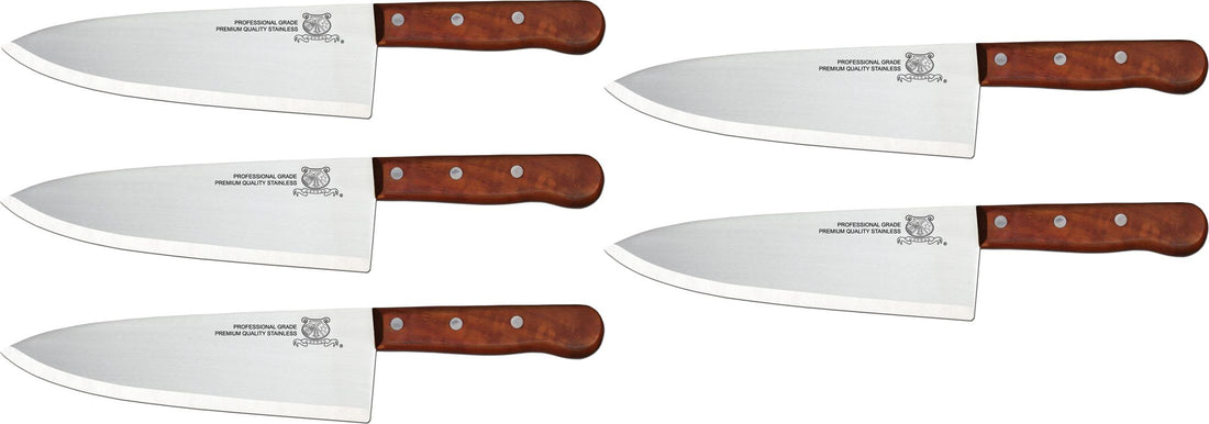 Omcan - 8” Cook's Knife with Wood Handle, Pack of 10 - 11479
