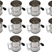 Omcan - 8 Cup Stainless Steel Rotary Sifter, Pack of 10 - 80424